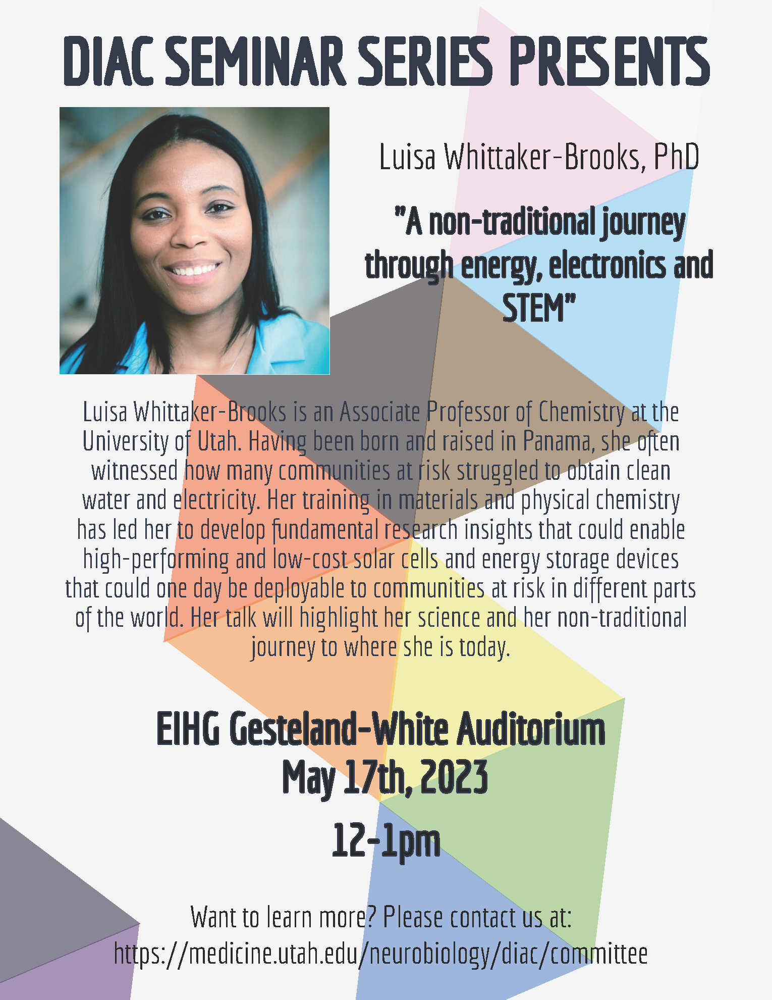 DIAC Luisa Whittaker, PhD Flyer